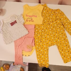 Yellow Floral Baby Outfit Set